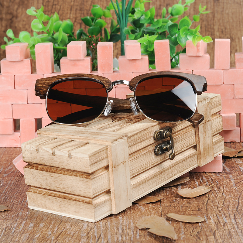 BOBO BIRD Brand Design Luxury Sunglasses Women Spectacles Original Ebony Wooden Handmade Sun Glasses Man Dropshipping