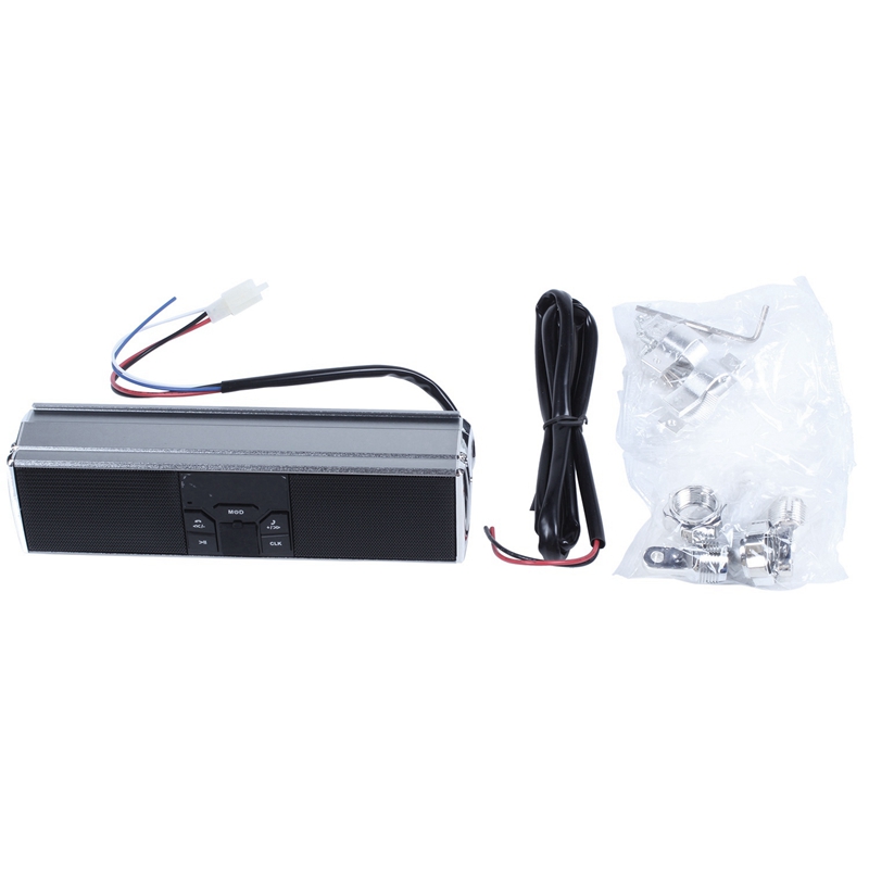 Motorcycle Waterproof Bluetooth Audio Led Display App Control Mp3 / Tf / Usb Radio Stereo Speaker