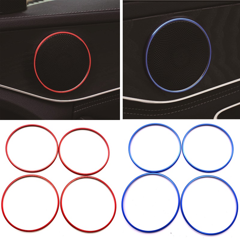 Aluminium Car Audio Speaker Car Door Loudspeaker Trim Ring Cover Fit For Mercedes-Benz C Class W205 E class W213 GLC class