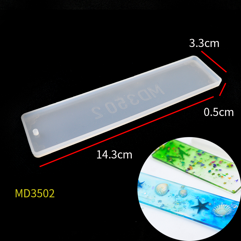 3pcs DIY Bookmark Resin Mold Set Rectangular Ruler Jewelry Mold Silicone Epoxy Marque Page Moldes De Silicona For DIY Craft Art