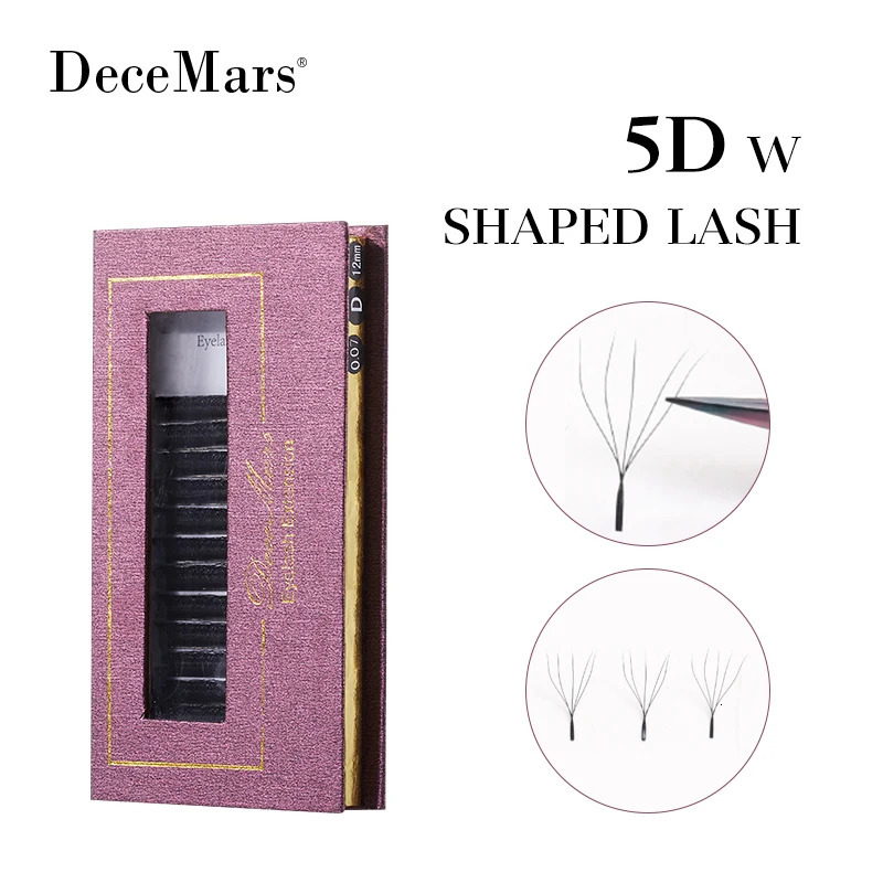 DeceMars 5D - W Shaped Eyelash Extension 12line/Tray 240624