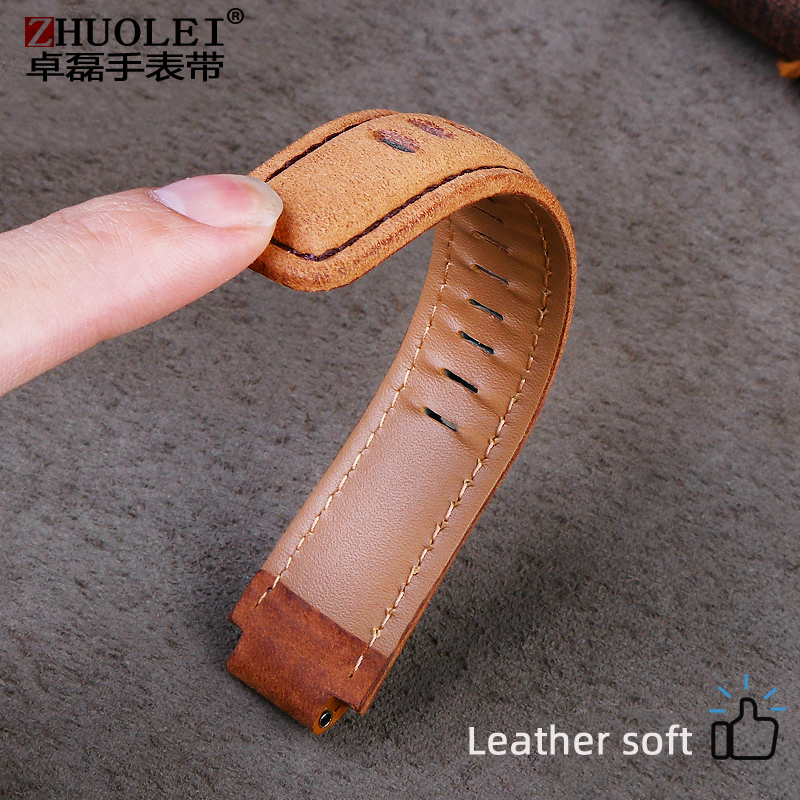 Genuine leather Watch Strap For Timex Tidal compass Watchband T2n739 T2n720 T2n721 canvas Watch Band 24*16mm men's Convex mouth
