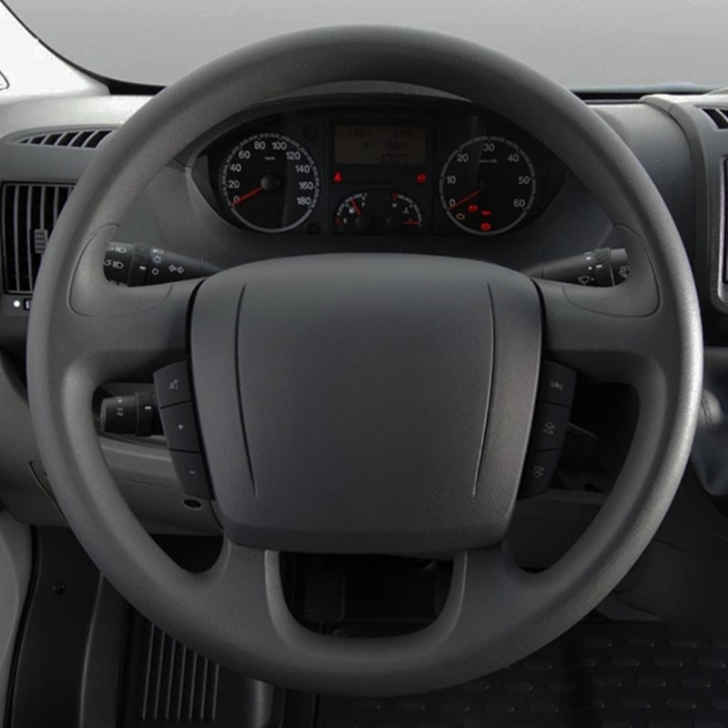 DIY Car Steering Wheel Cover Non-Slip Black Artificial Leather For Peugeot Boxer Citroen Jumper Relay Fiat Ducato Ram ProMaster