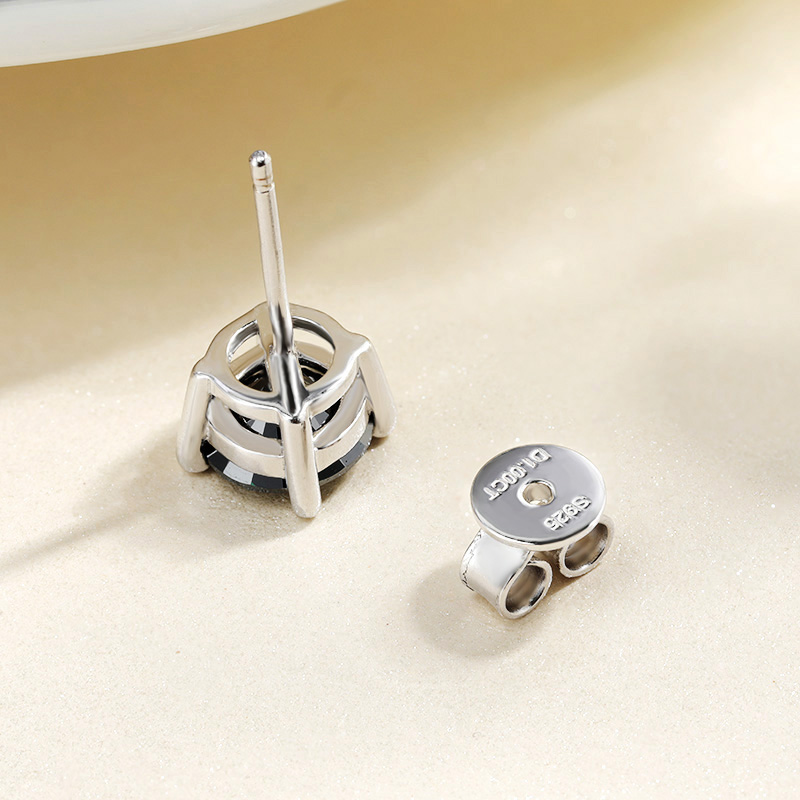 HORRIPAL 0.5-1CT Black Moissanite Earrings S925 Sterling Silver Cool HipHop Studs Earrings for Man Woman Jewelry GRA Wholesale
