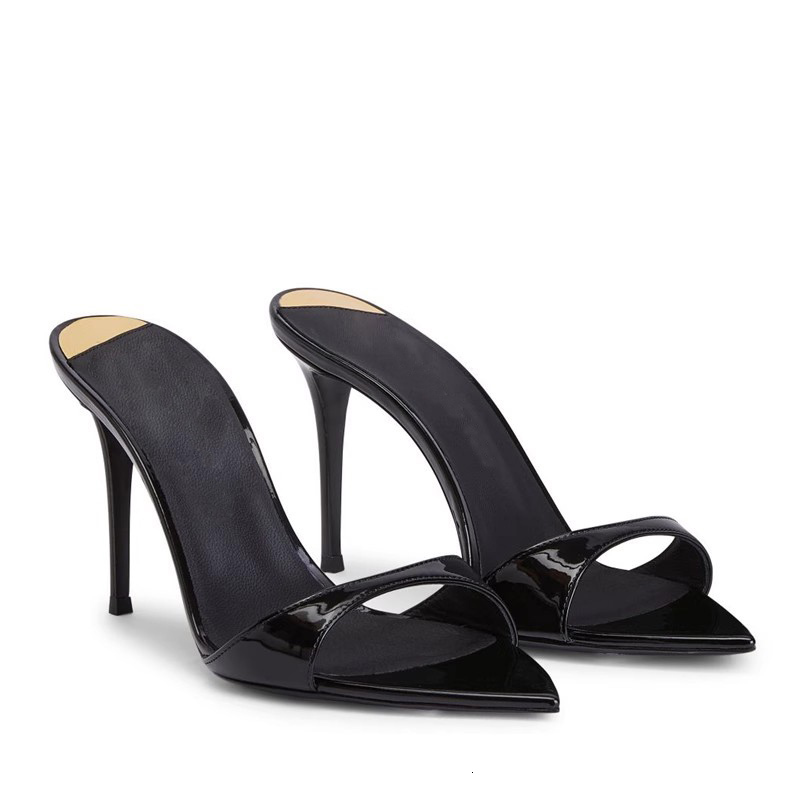 New Patent Leather Summer Sandals Pointed Toe Stiletto High Heels Slipper Dress Shoes Women Sandalias De Las Mujeres 68
