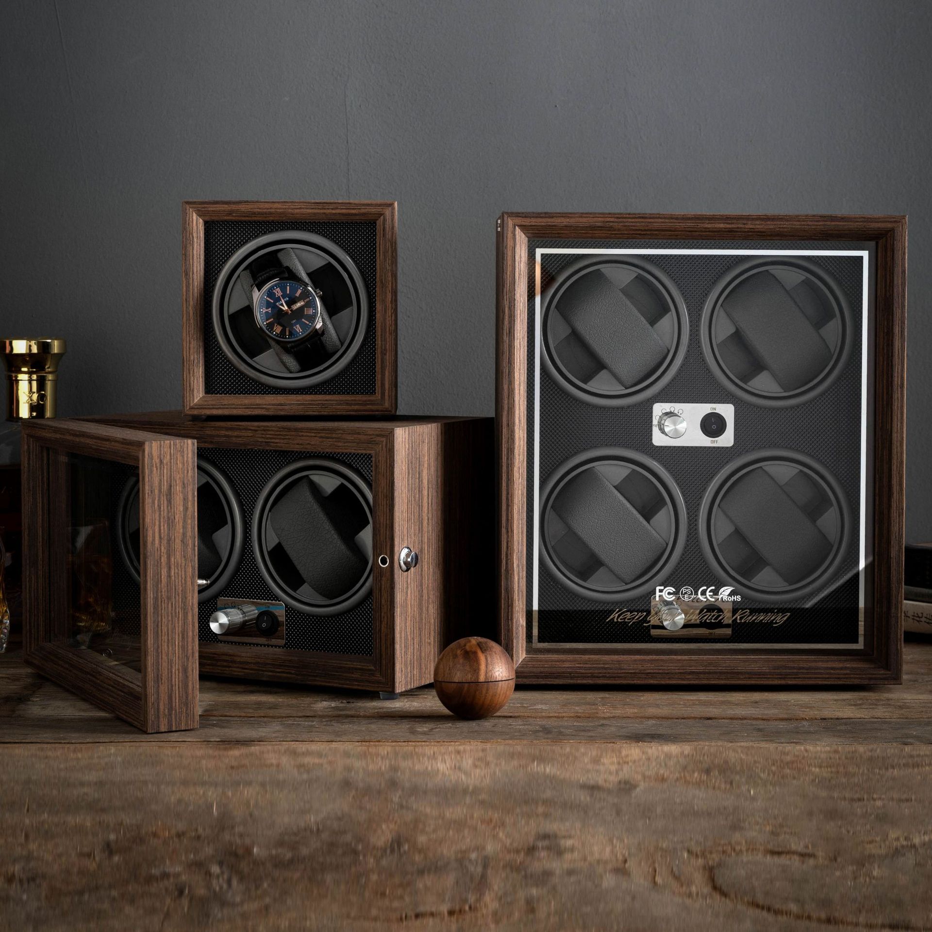 Single Automatic Megger Watch Winder Wood Housing Wood Aroma Watches Winder Box for Home Automatic Store Wholesale Box 13 CmCus