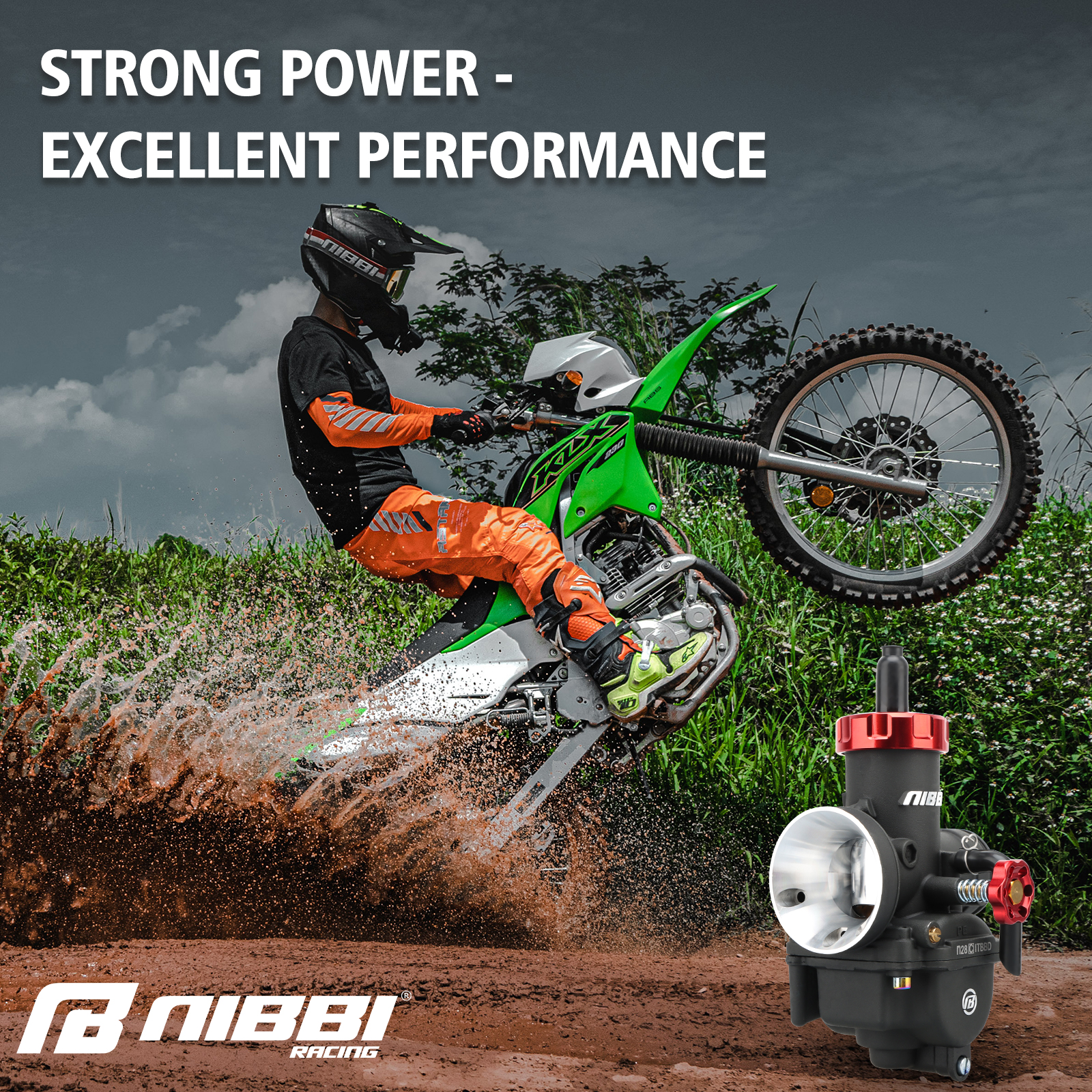 NIBBI 2T 4T Carburetor PE17 19 22 24 26 28mm Flange Motorcycle Engine with Carb Jets for YAMAHA KAWASAKI SUZUKI Dirt Bike