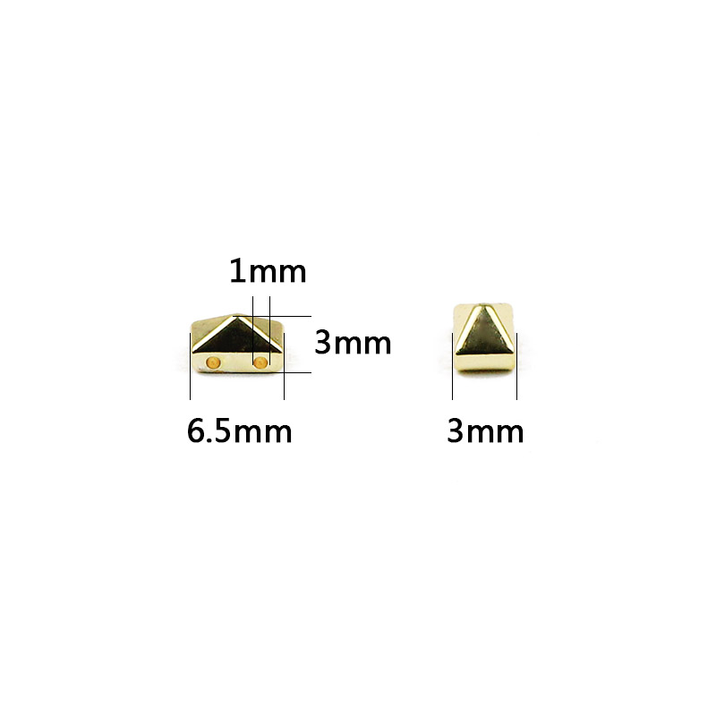 WLYeeS Rectangle Pyramid Hematite beads 6*3/8*5mm Two holes Spacer Loose bead Bracelet Beadsed for Jewelry Making DIY Accessori