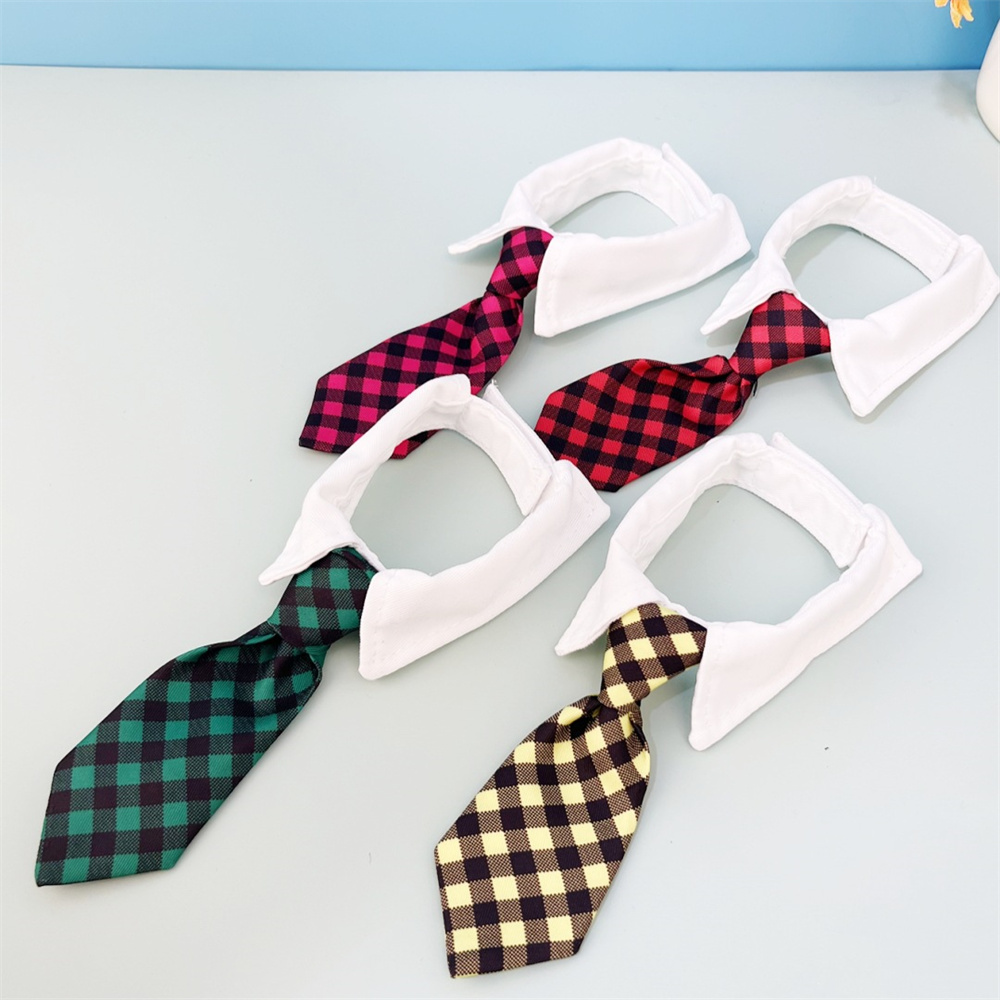 Cat Dog Tie with Collar Adjustable Cat Ties Collars for Cats and Puppy Grooming Ties Birthday Holiday Festival Party Accessories