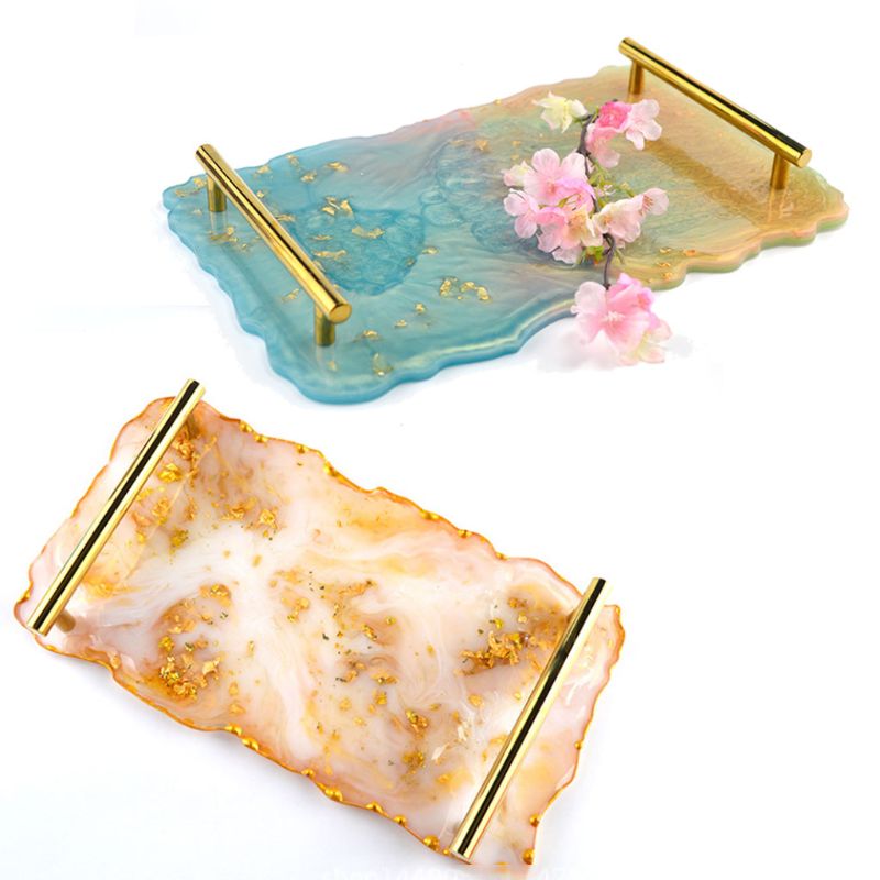 1 Pc Big Rectangle Plate Resin Mold Oversized Fruit Disc Tray Resin Mold Transparent Flexible Silicone Molds Art Craft Tools