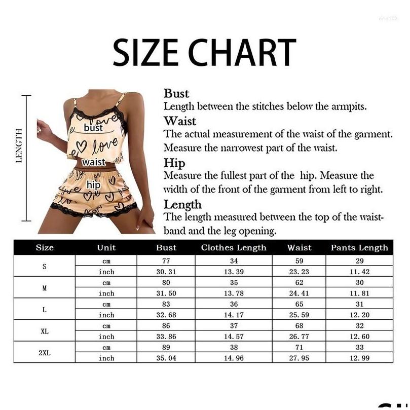 Womens Sleepwear Two Pieces Set Pajama Shorts Suit Print Underwear Pijama Sexy Lingerie Camisoles Tanks Nighty Ladies Drop Delivery A Dhdcn
