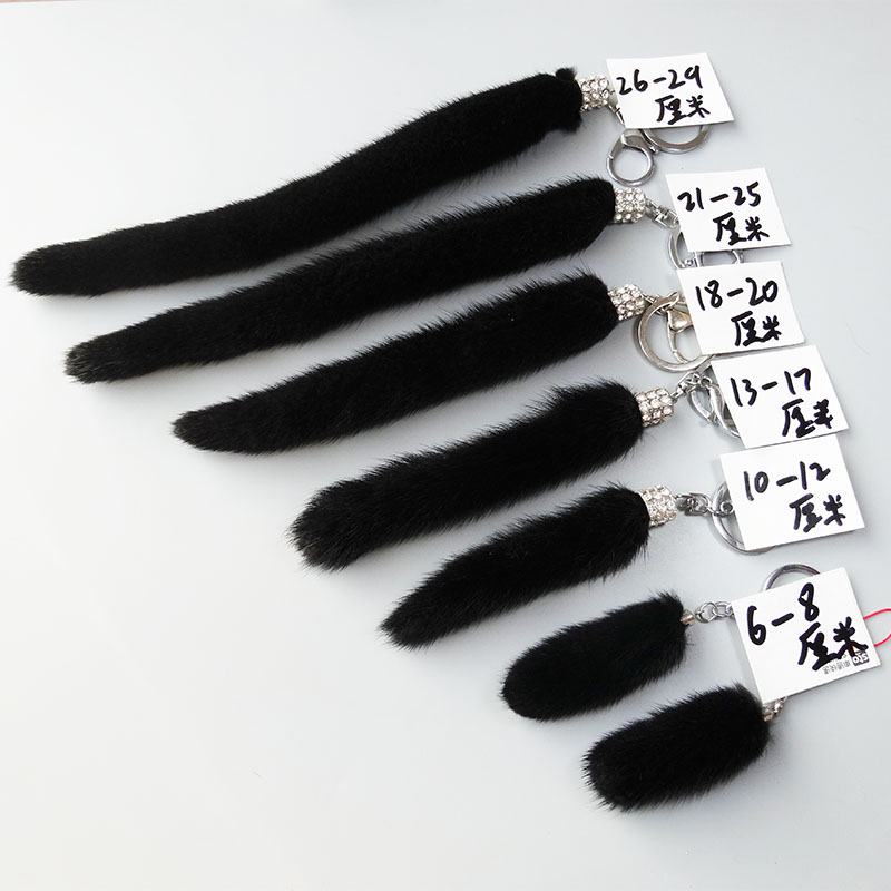 Real Mink Fur Tail Keychain Bag Charm Backpack Pendants Keyring Unisex Pants Accessories Natural Fur Toy