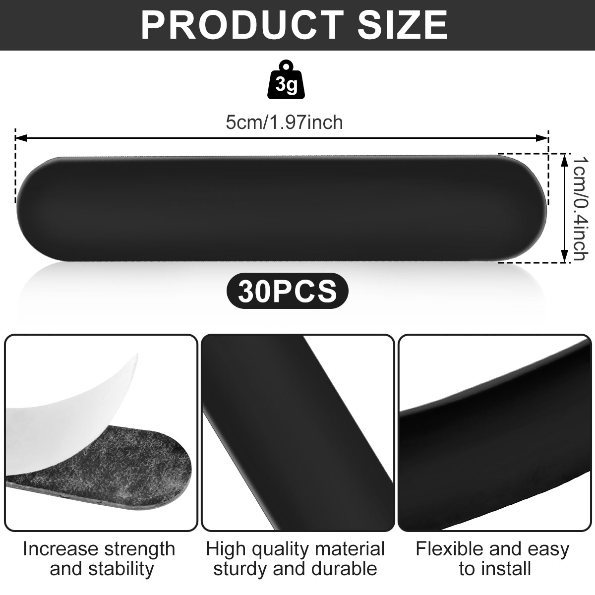 30Pcs Pickleball Lead Tape Weighted Flexible Adhesive Tape Bars Reusable Paddle Edge Guard Increase Power Swing Speed Accessorie