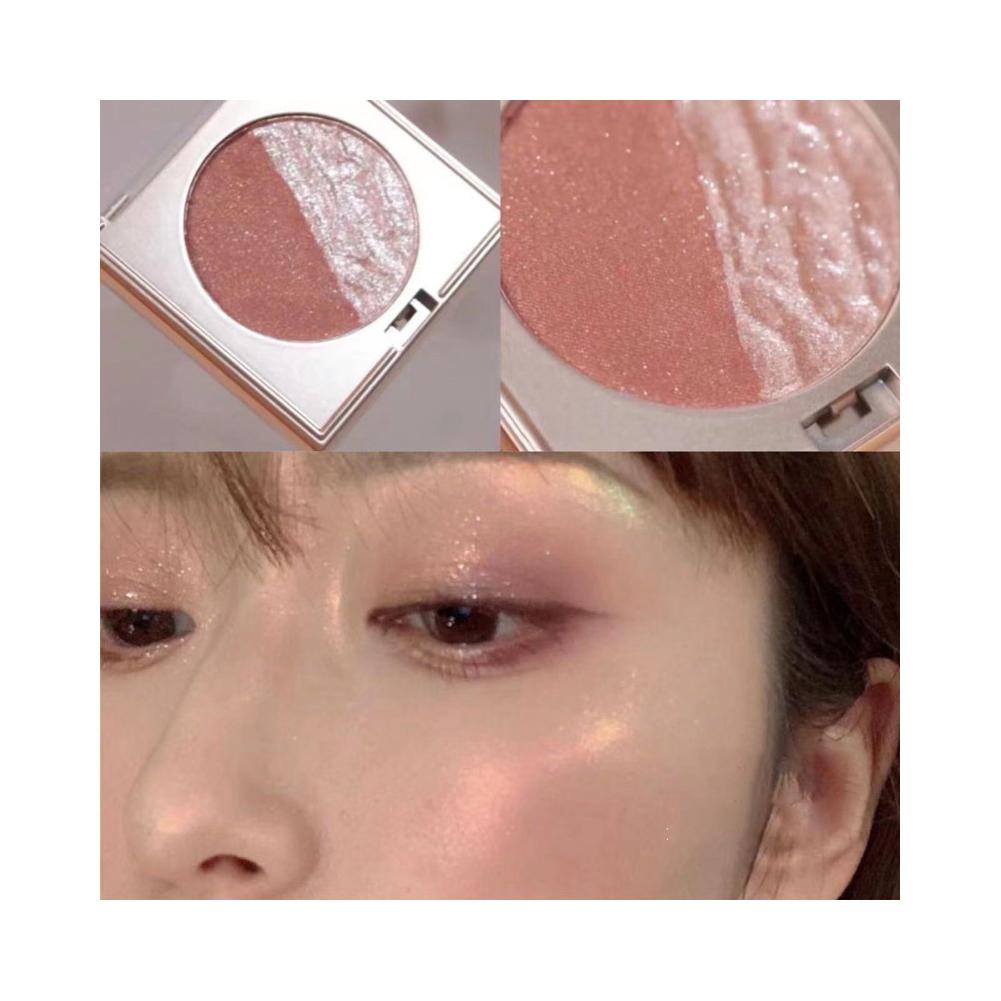 Two-color 3d Embossed Highlighter Powder Palette Three-dimensional Brightening Highlight Long-lasting Bronzers Makeup V7x2