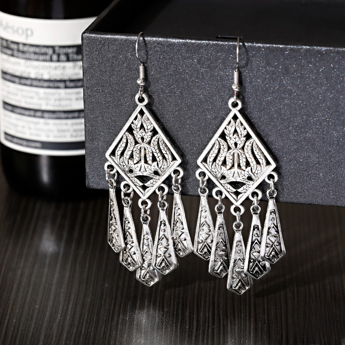 Pendientes Originales Fatima Hamsa Hand Ear Rings For Girl Tassel Ethnic Earrings For Women Indian Unusual Kolczyki Dangle Gifts