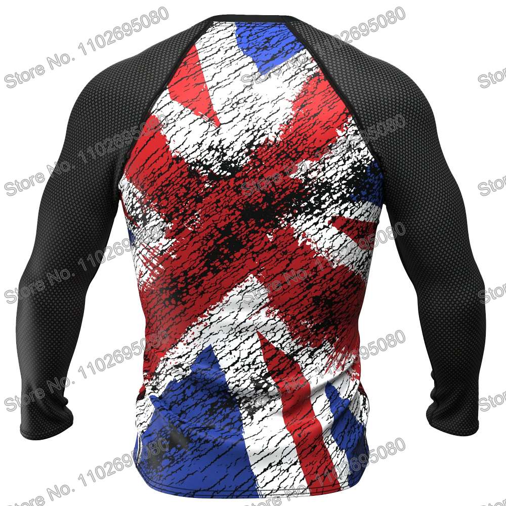 United Kingdom Diving T-Shirt Tight Long Sleeve Rash Guard BJJ MMA Swimwear Men Surf Clothing Beach Floatsuit Women GYM Tops