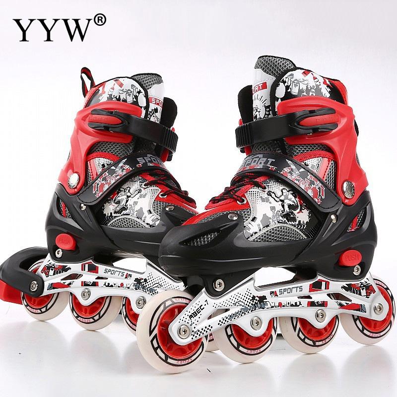 Adjustable Roller Skates Inline Speed Skate Shoes 4 Wheels For Children Professional Sktaing Men Size 26-42 Sneakers Rollers