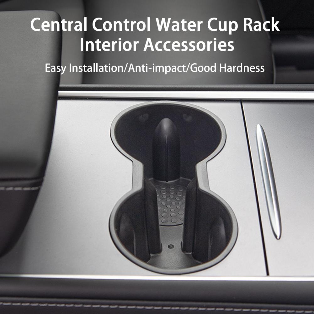 Car Bottle Holder Double Hole Car Cup Rack Flexible Practical Center Console Insert Water Cup Holder for Model Y/3