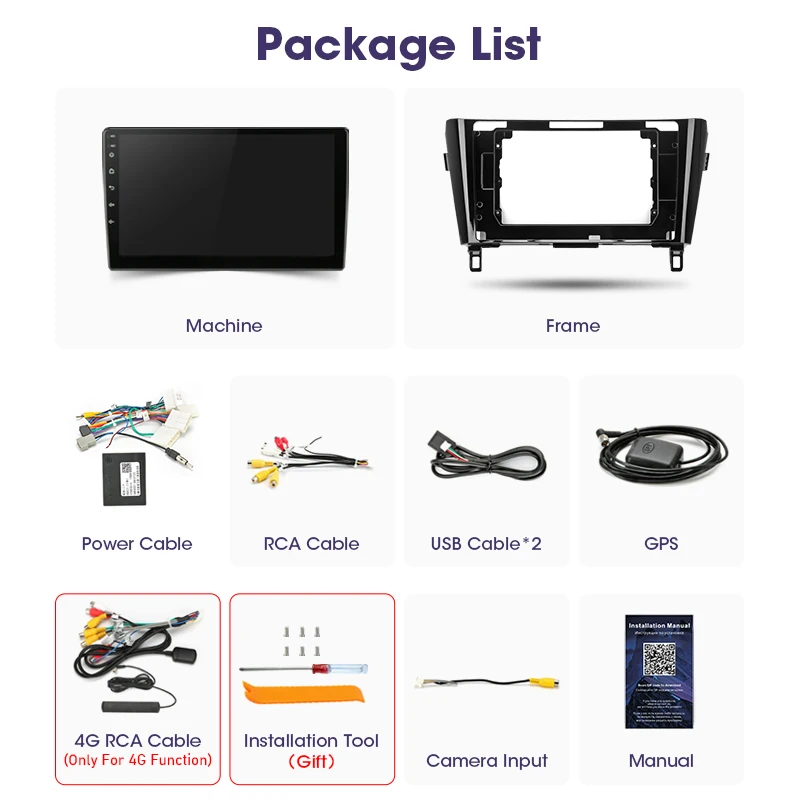 JMCQ 2din Android 12 Car stereo Radio Multimedia Video Player For Nissan Qashqai J11 X-Trail 3 T32 2013-2017 GPS 2 DIN Carplay