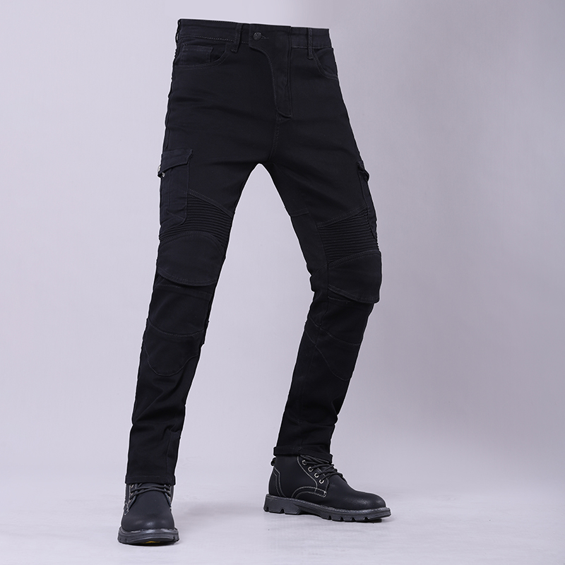Autumn Winter Motorcycle Plush Pants Windproof Warm Outdoor Riding Double Velvet Wear Resistant Plus Plush Moto Jeans