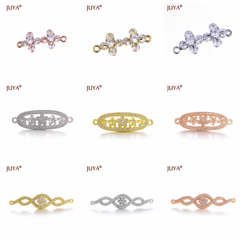 Crystal Rhinestones Circle Karma Infinity Connector DIY Bracelet Earrings Findings Loop Round Connectors for jewelry making 4pcs