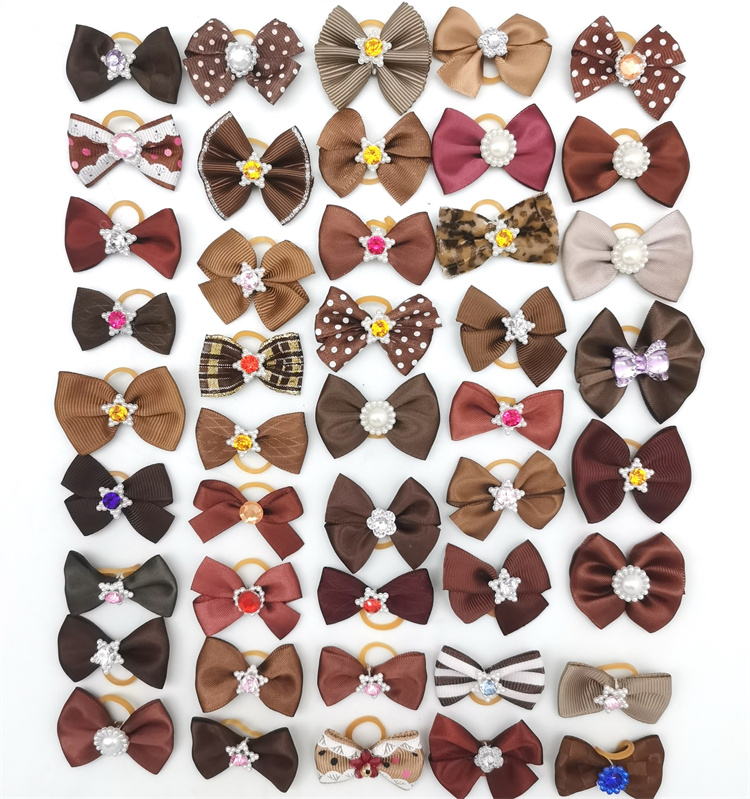1200pcs Pet Grooming Hair Bows Puppy Mix Colours Decorate Hair Accessories for Small Dog Hair Rubber Bands Dog Grooming LT059