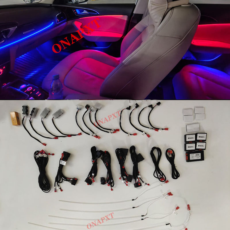 21 Colors For Audi A6 A6L A7 C7 PA 2012-2018 MMI Control Decorative Ambient Light Car LED Door Dashboard Strip Atmosphere Lamp