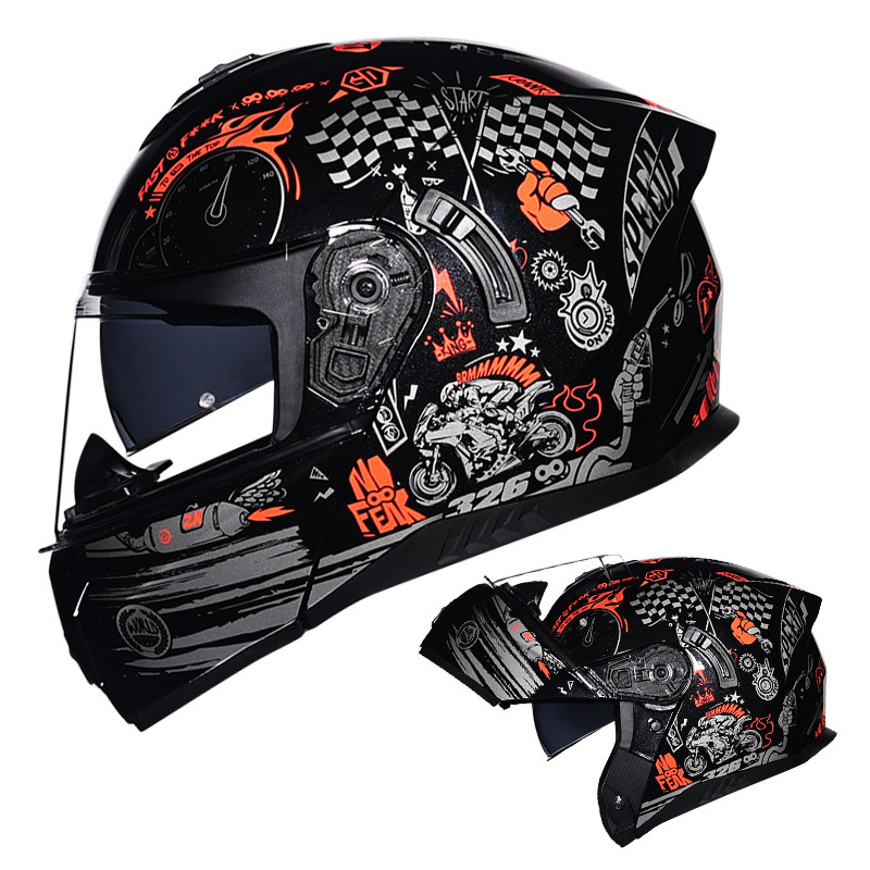 DOT Approved Full Face Helmets Motorcycle Helmet Flip Up Motocross Helmet Dual Visor Modular Helm Adult Men Cascos Para Motos