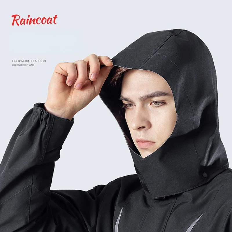 Waterproof Raincoat Suits Outdoor Rain Gear Motorcycle Cycling Riding Rain Coats Cover Men Rain Poncho Jacket Hooded Rainwear