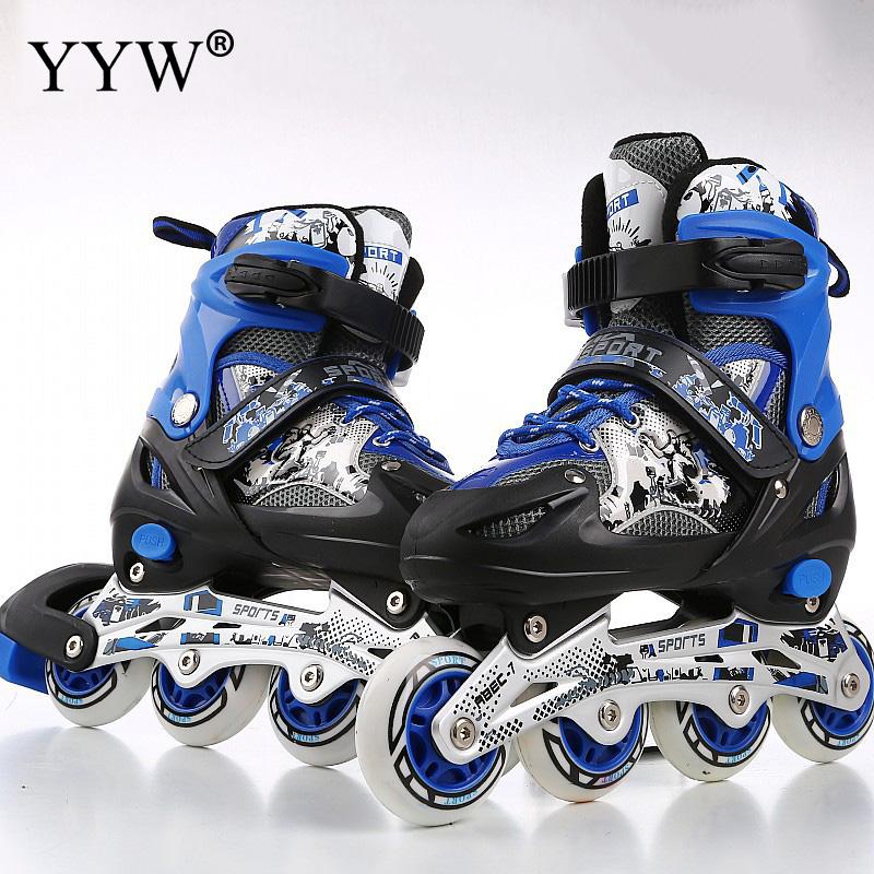 Adjustable Roller Skates Inline Speed Skate Shoes 4 Wheels For Children Professional Sktaing Men Size 26-42 Sneakers Rollers