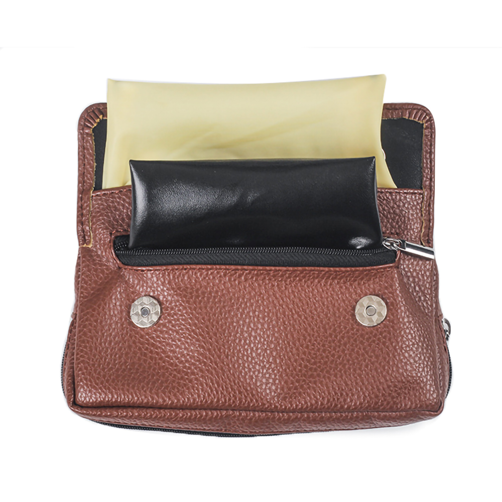 Leather Smoking Pipe Bag Large Capacity Tobacco Storage Package for Travel Smoking Tools Accessories Pouch