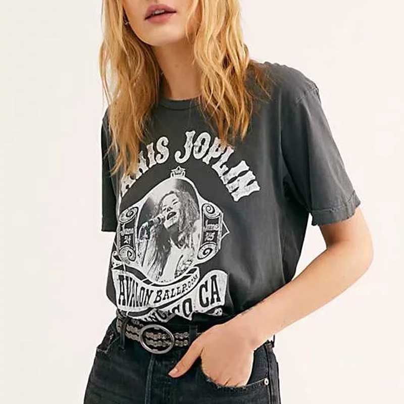 Super chic rock women t shirt figure graphic tees women Loose TShirt 2020 Summer New ONeck Short Sleeve Tees Female Casual tops