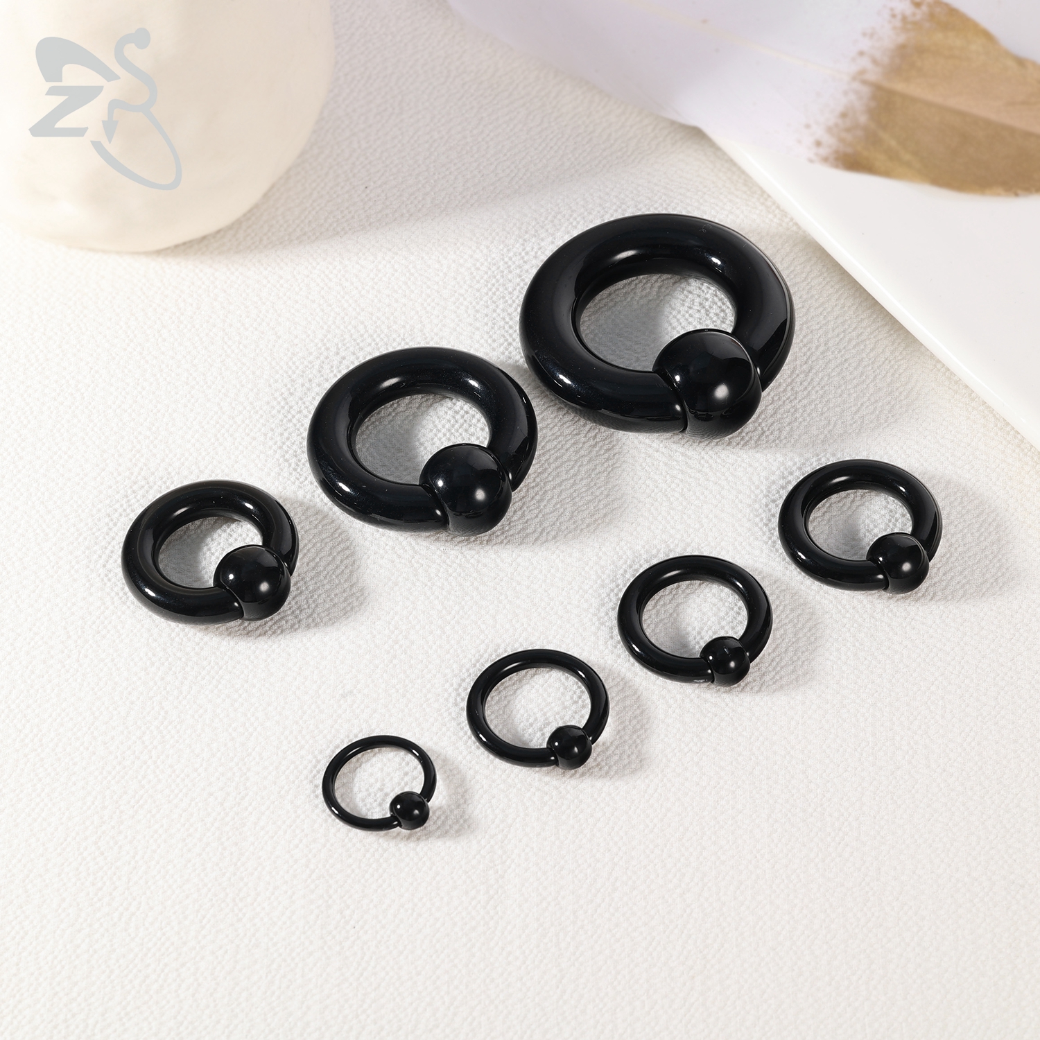 ZS 1 PC Captive Bead Acrylic Ear Plug And Tunnel 3-10mm Black Color Large Gauges Ear Stretchers Ears Expandar Piercing Jewelry