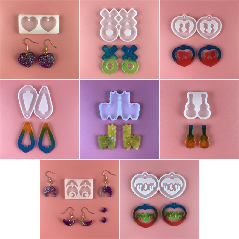 Earrings Epoxy Resin Mold Funny Originality Jewelry Pendant Ear Drop Dangles Silicone Mould DIY Crafts Ornaments Casting Tools