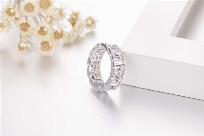 Brand 925 silver Emerald cut T Simulated diamond painting full finger ring Engagement jewelry Women Band ring for Wedding