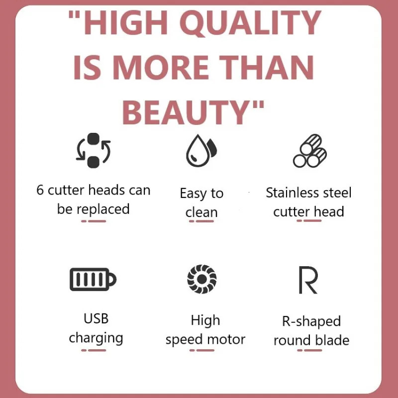6 in 1 Women Shaver Painless Hair Removal Epilator Shaving Machine Face Beard Eyebrow Nose Trimmer Body Electric Razor 240624