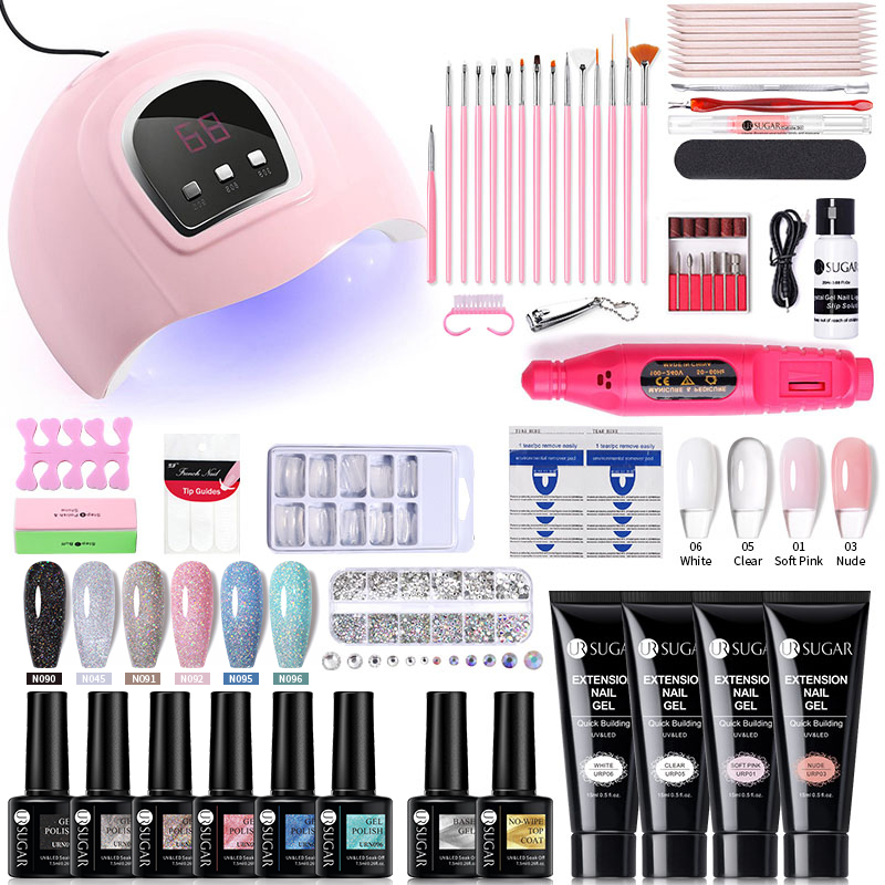 UR SUGAR 29PCS Set Nail Tool Kit Semi Permanent Soak Off UV/LED Gel Varnish Nail Art Manicure Base Matte Top Coat Vernish