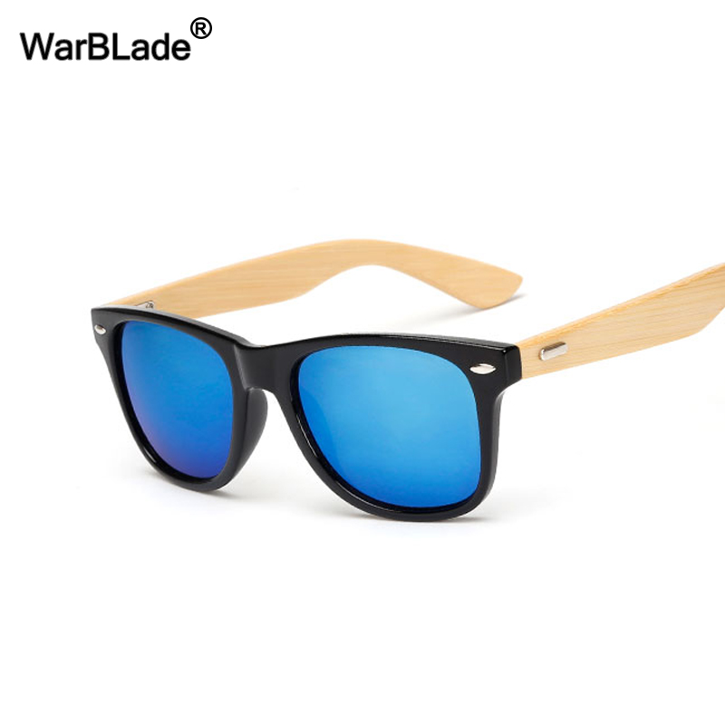WarBLade Retro Wood Sunglasses Men Women Bamboo Sunglass Brand Design Sport Driver Goggles Mirror Sun Glasses Shades UV400