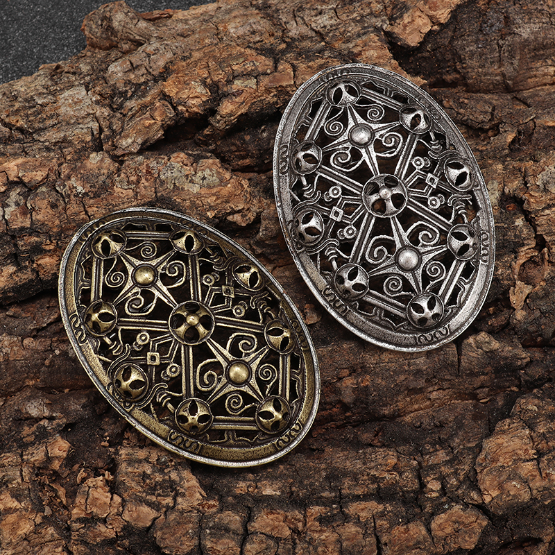 Vintage Gothic Scandinavian Shield Brooch Nordic Celtic Metal Pin Men's Irish Knot Witchcraft Witch's Knot Amulet Jewelry Gift