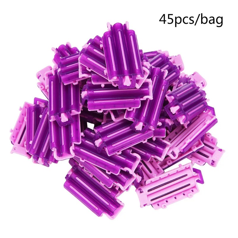 45pcs/bag Hair Clip Wave Perm Rod Bars Corn Curler DIY Curler Fluffy Clamps Rollers Fluffy Hair Roots Perm Hair Styling Tool