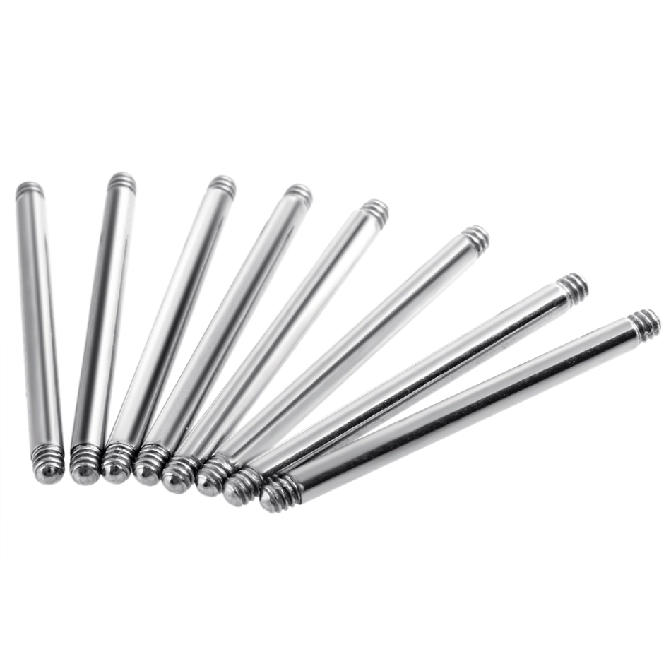 50Pcs/lot G23 Titanium Straight Barbell Ring Tongue Bar Piercing Replacement Accessories Ear Tragus Helix Bar Piercing 16G 14G