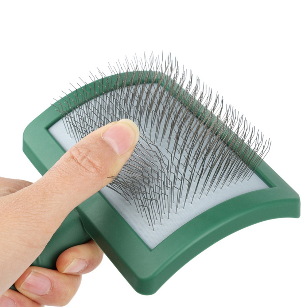 Pet Hair Removal Brush With 120° Angle Medium/Small Dog Cat Long Needle Sliding Brush Reusable Puppy Wire Comb Pet Hair Supplies