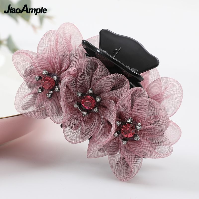 Women's Juan Yarn Flowers Hair Clips Korean Elegant Hairpin Ladies Beauty Accessories Wash Tools Girl Hair Accessories Hair Band