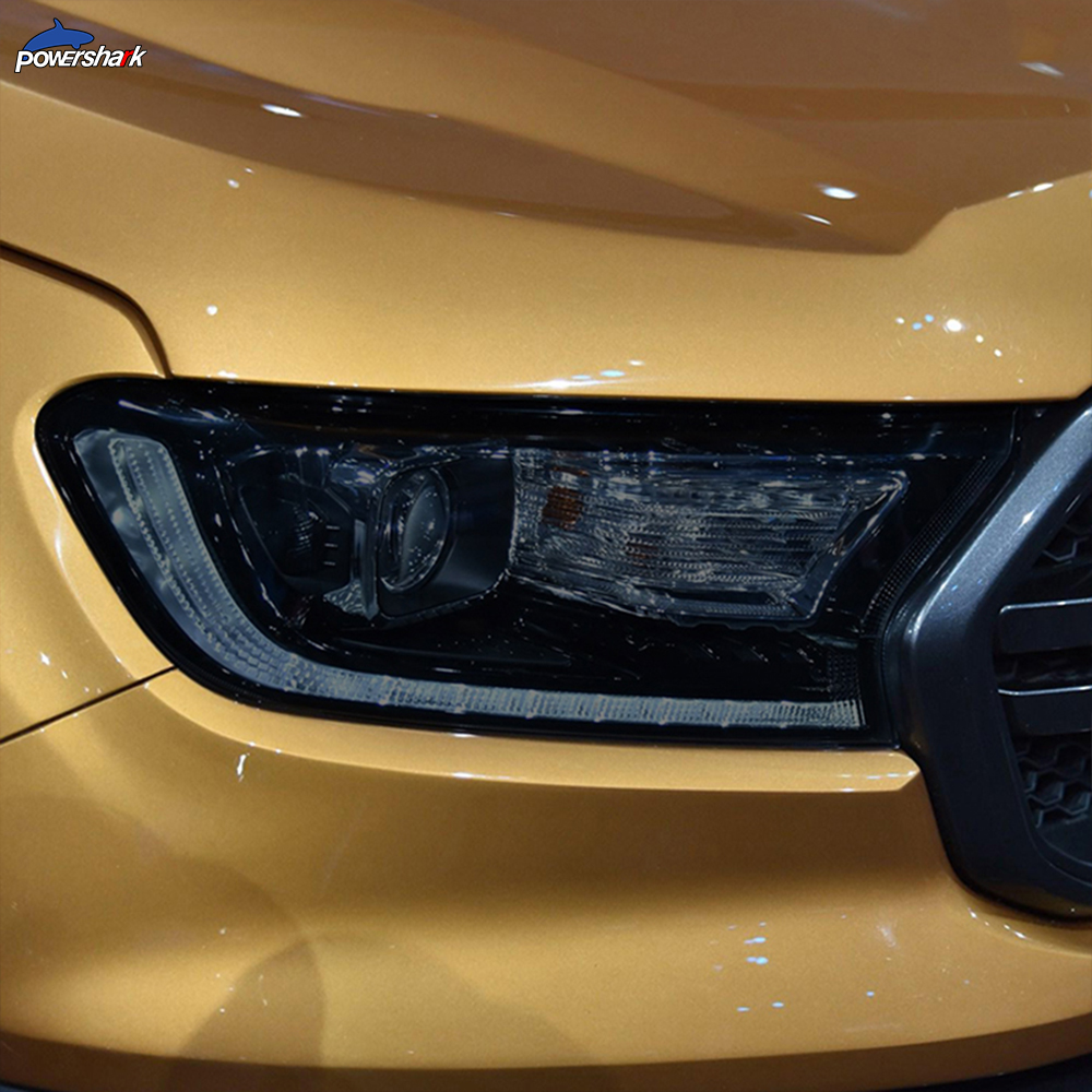 2 Pcs Car Headlight Tint Black Protective Film Transparent TPU Sticker For Ford Ranger Wildtrak Raptor 2015-Present Accessories