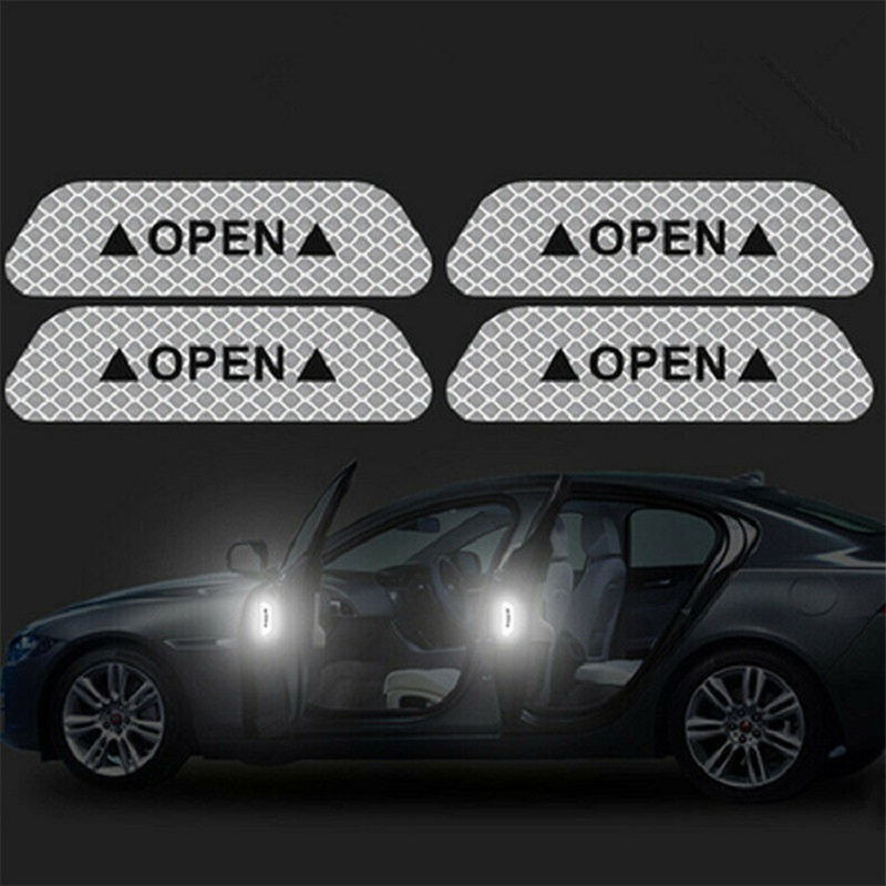 4Pcs Car Open Reflective Tape Reflective Strips Waterproof Car Warning Stickers Night Driving Safety Lighting Luminous Tapes Hot