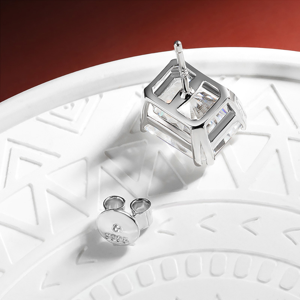 8*10mm Moissanite Stud Earrings for Women Sparkling D Color Diamond 925 Sterling Silver Wedding Jewelry Earring