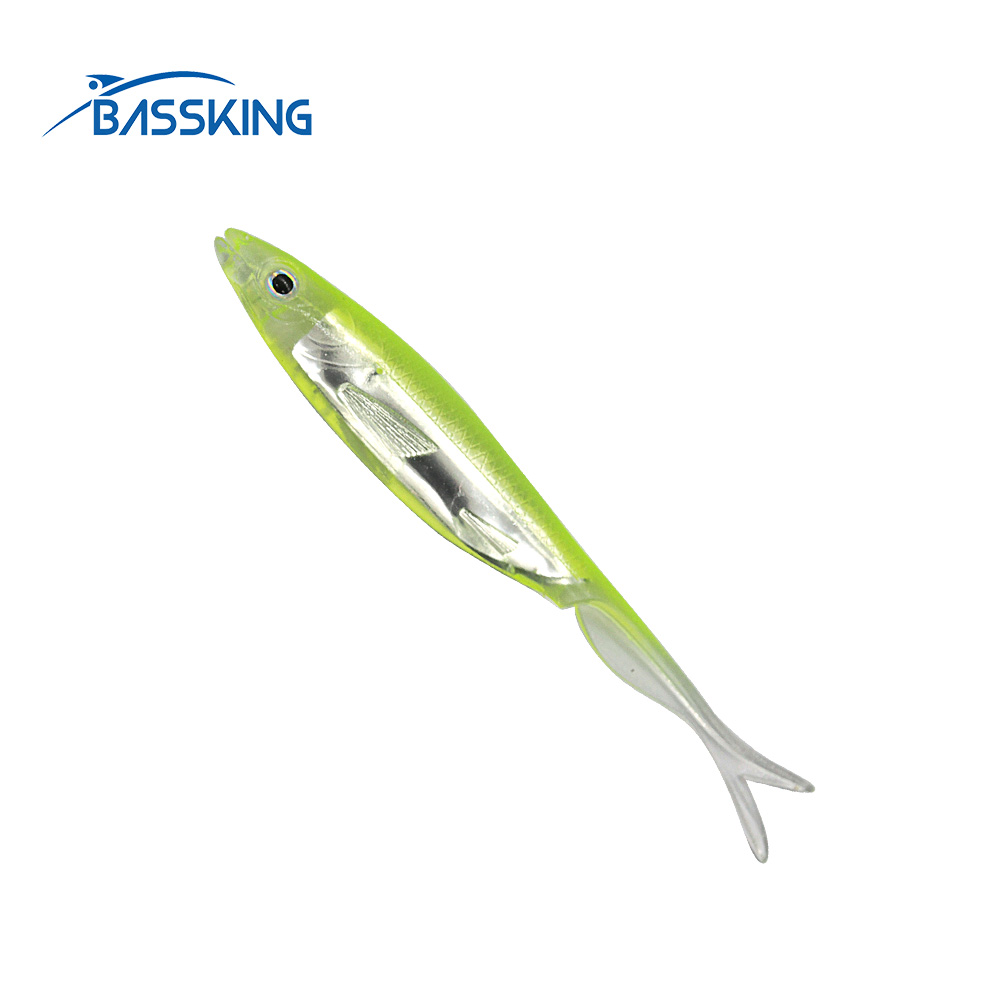 BASSKING Soft Silicone Fishing Lures Shad Worms Saltwater Freshwater Wobblers Artificial Bait Bass Tackle Jigs 95mm 3.8g 5Pcs