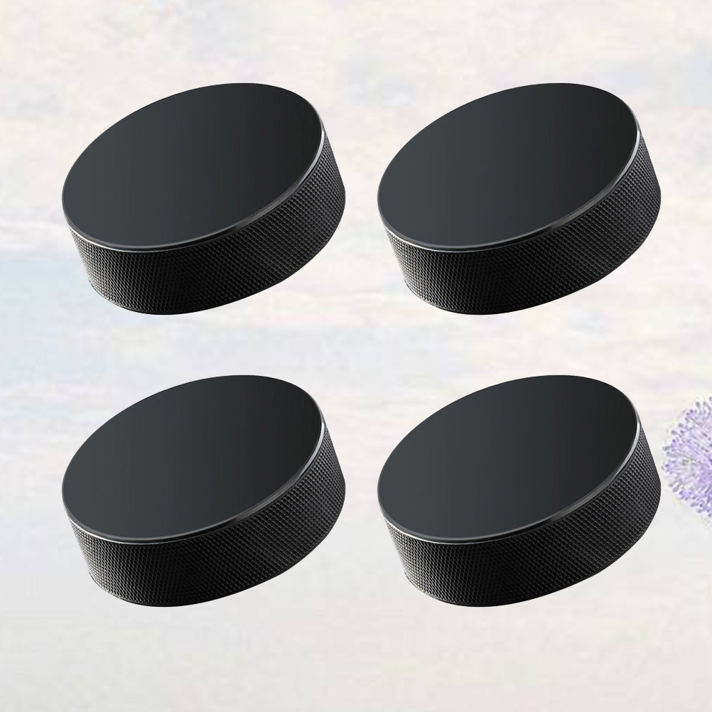 6 Pcs Professional Rubber Ice Hockey Pucks Standard Hockey Balls Sports Supplies for Practice Training Game (Black)