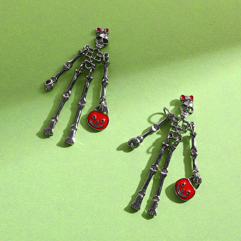 10pcs/pack Retro Halloween Skull Metal Charms for Earring DIY Jewelry Making