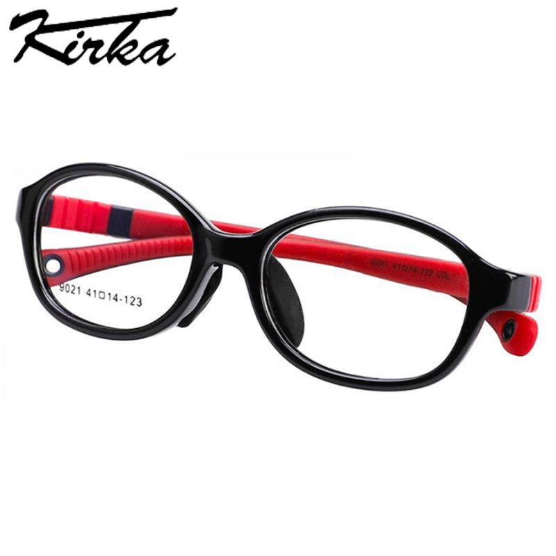 Kirka Candy Color Eyeglasses Frame for Kids Oval Shape Children Glasses Frame Myopia Reading Glasses Frame with Clear Lens 9021